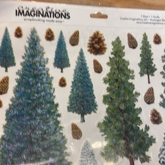 NWT Creative Imaginations scrapbooking trees and pinecones. Just one sheet - Picture 4 of 7